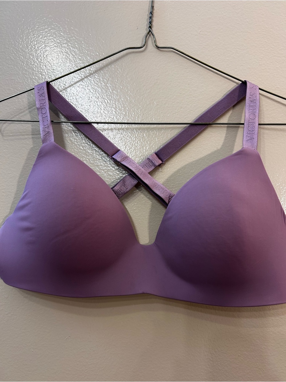 Victoria's Secret Lavender Purple Wireless Bra with Crisscross Straps